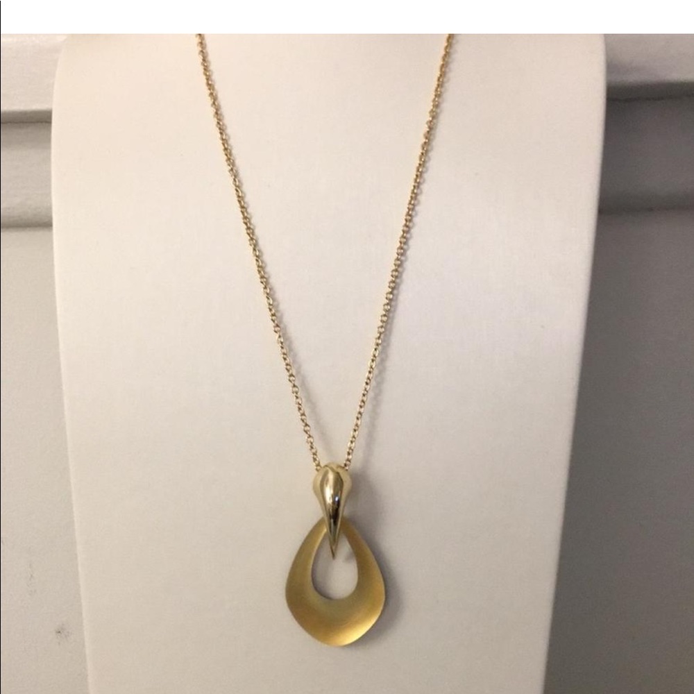 Gold Claw Gold Lucite Teardrop Pendant Necklace